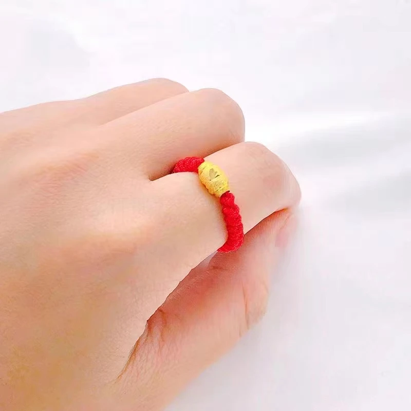 铜合金戒指 优雅手工时尚编织指环转运珠戒指手编编绳情侣轻奢