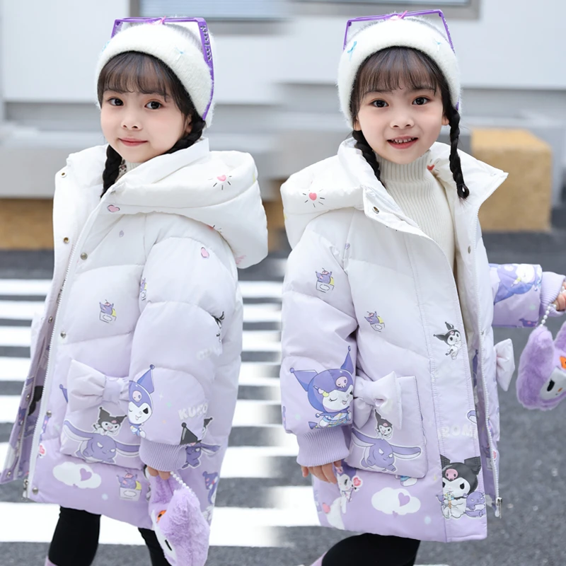 2025新款儿童羽绒服女童中长款韩版免洗库洛米中小童宝宝洋气外套