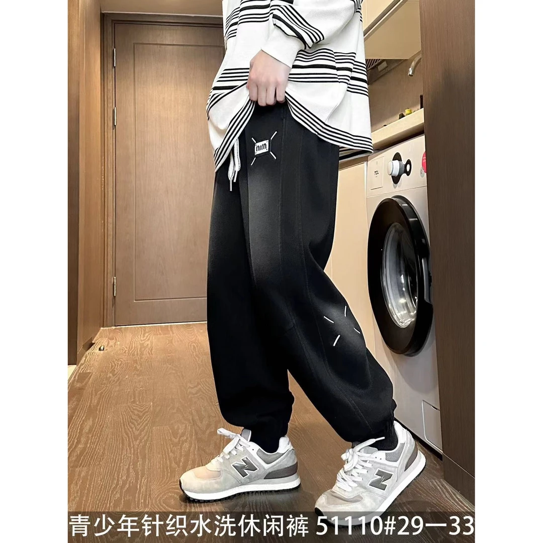 【51110-黑色】青少年春款休闲裤