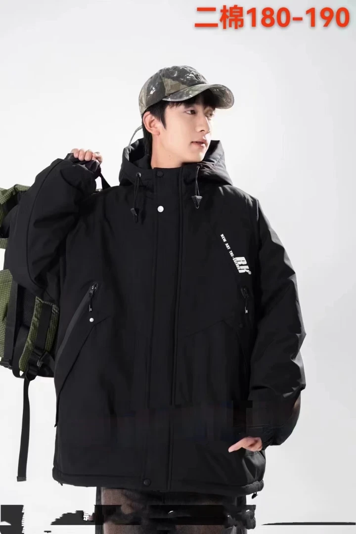 【A23-黑】青少年潮品二棉冲锋衣外套