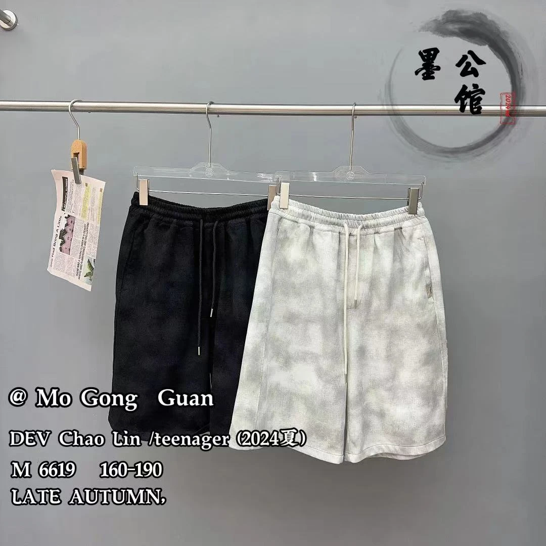 【M6619-黑色】青少年夏季休闲五分裤