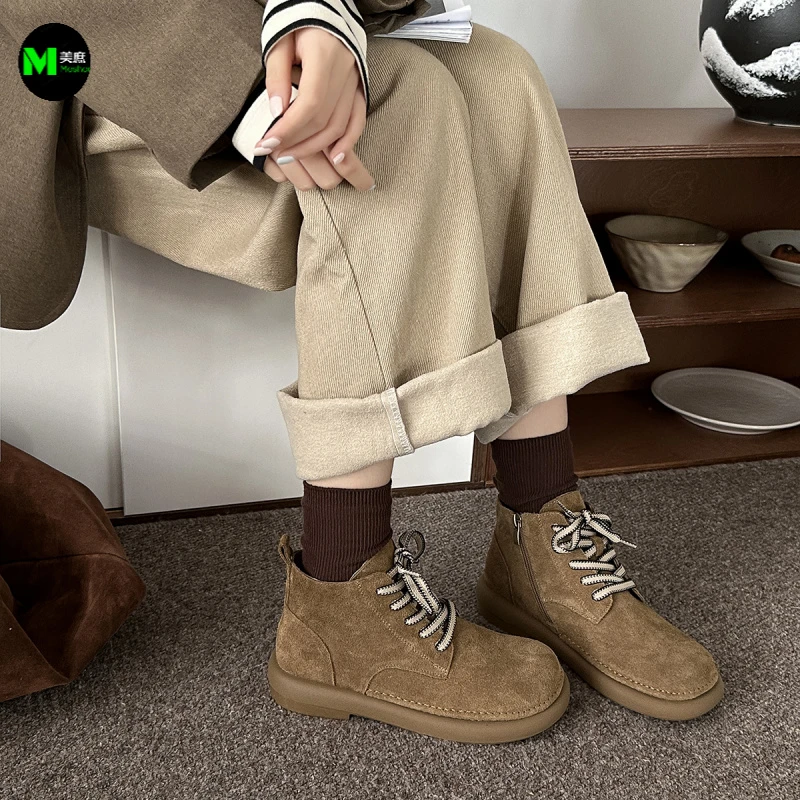 烟筒靴爆款烟管靴冬季秋冬女靴百搭棕色厚底增高女马丁靴