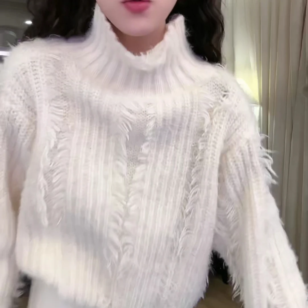 秋冬新款高领毛衣高级感慵懒风内搭保暖针织衫上衣LK2500760