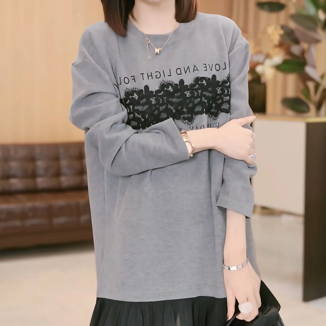 2024新款气质秋冬时尚减龄气质百搭女士长袖设计款卫衣LK2500775