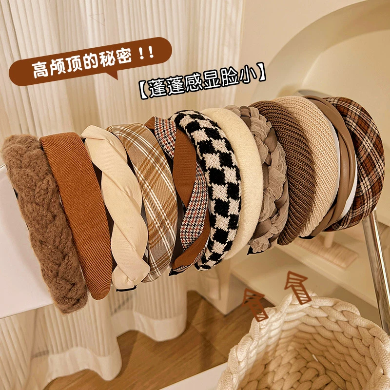 美拉德发箍女款百搭压发高颅顶头箍2024新款气质麻花发卡发捆头饰