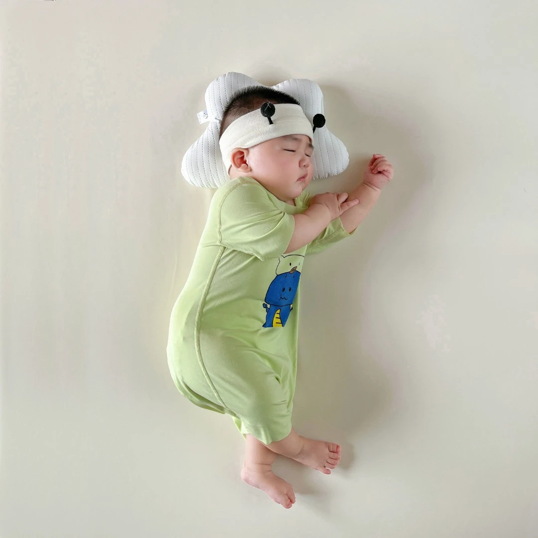 宝宝睡袍莫代尔夏季薄款婴儿无骨连体睡衣空调服夏装小童家居服