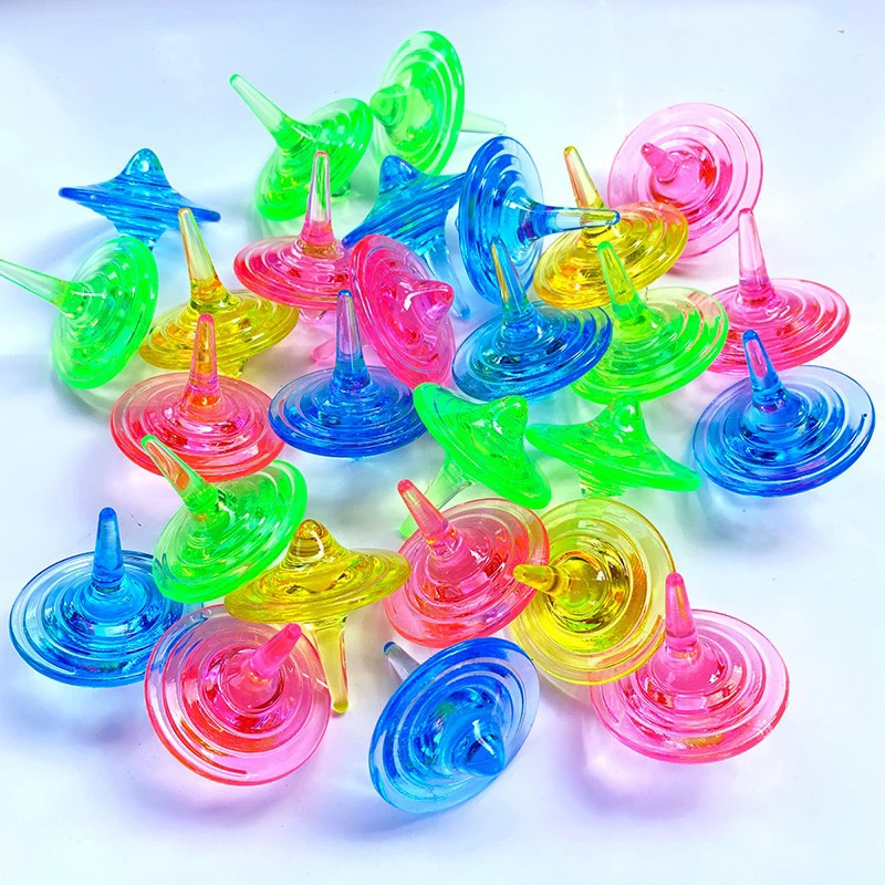 儿童宝石玩具端午节水晶陀螺玩具亚克力彩色旋转七彩水晶幼儿园奖