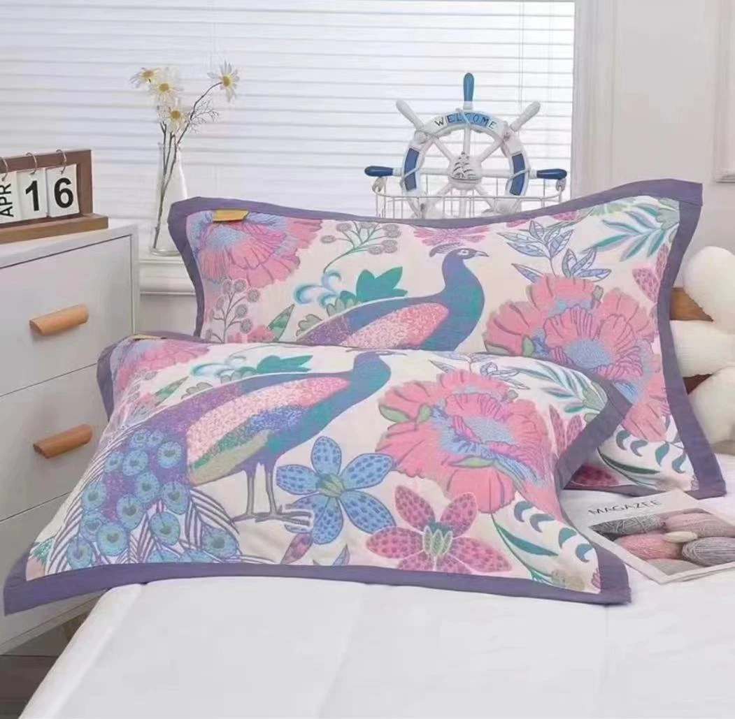 （孔雀枕巾）55*80精梳棉超细纱柔软舒适亲肤透气