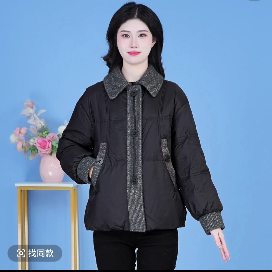 2024年新款女士加厚上衣棉服中老年妈妈装棉衣显瘦翻领保暖棉袄
