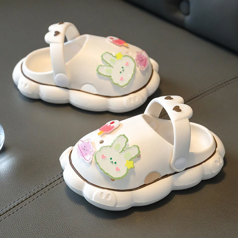 儿童拖鞋夏男女童幼儿防滑室内浴室洗澡透气包头洞洞鞋宝宝凉拖鞋
