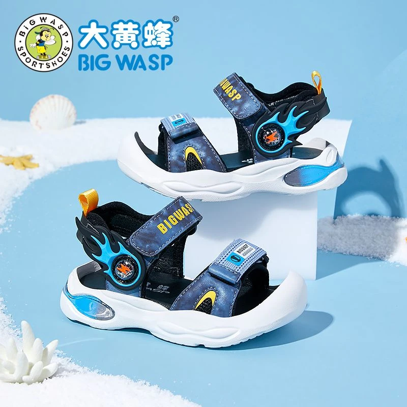 大黄蜂童鞋夏季男宝宝学步凉鞋透气防滑机能鞋软底1-6岁幼童凉鞋