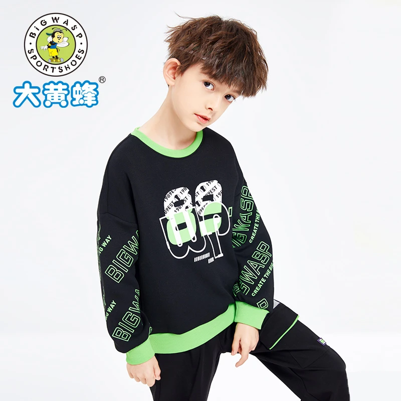 大黄蜂童装男童套头卫衣儿童衣服舒适新款春季小学生薄款运动上衣