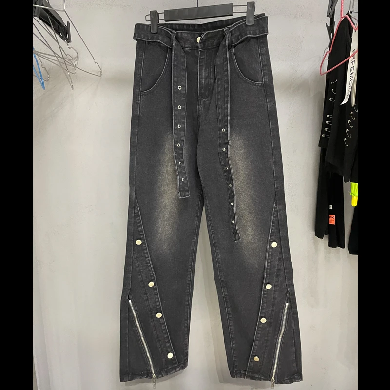 （清清款）61031洗水复古直筒裤宽松显瘦百搭休闲牛仔裤女