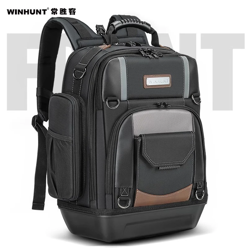 常胜客硬底电工专用网络维修五金工具双肩背包塑料底耐磨多插袋