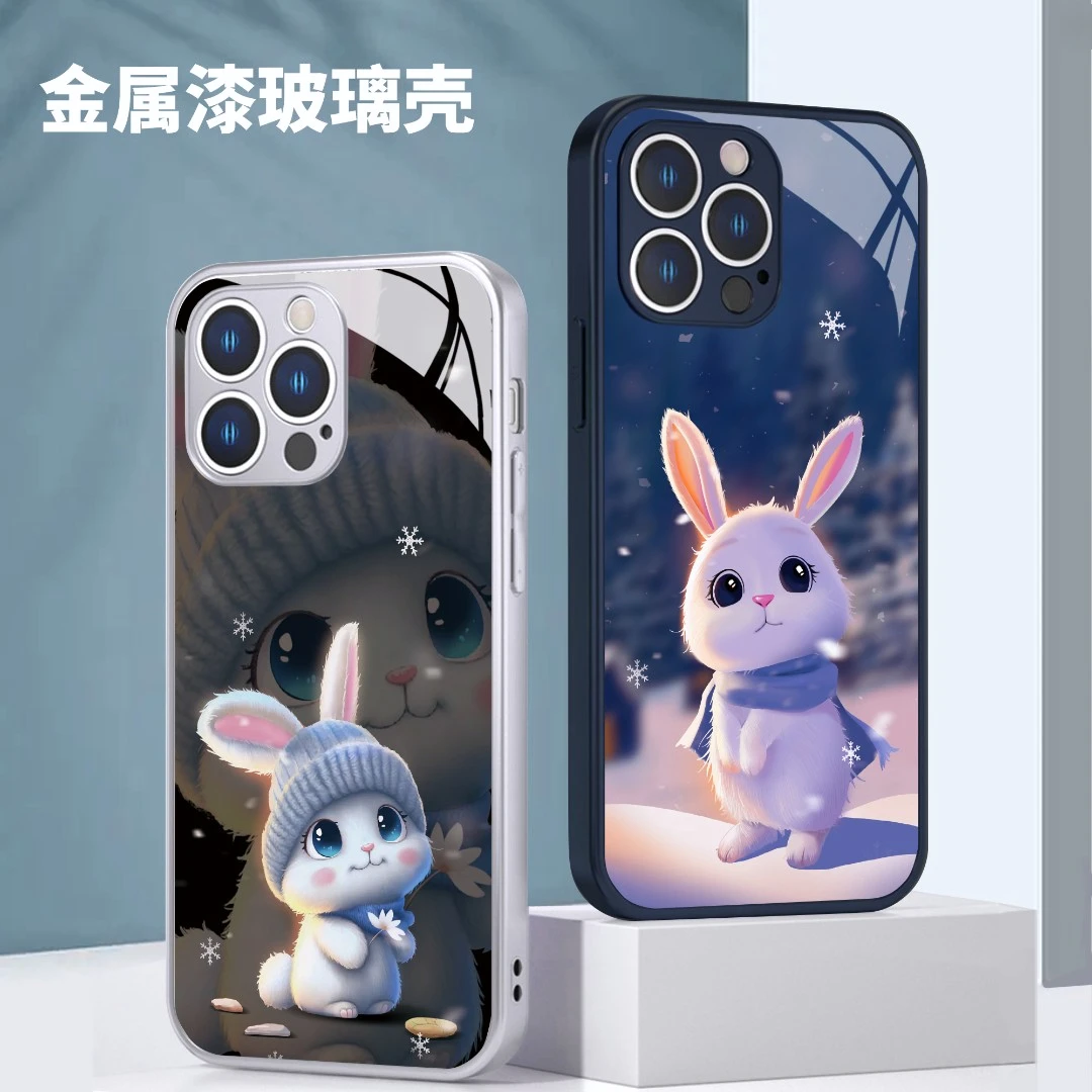适用于苹果17/华为/小米/oppo/vivo高颜值可爱兔子网红兔年手机壳