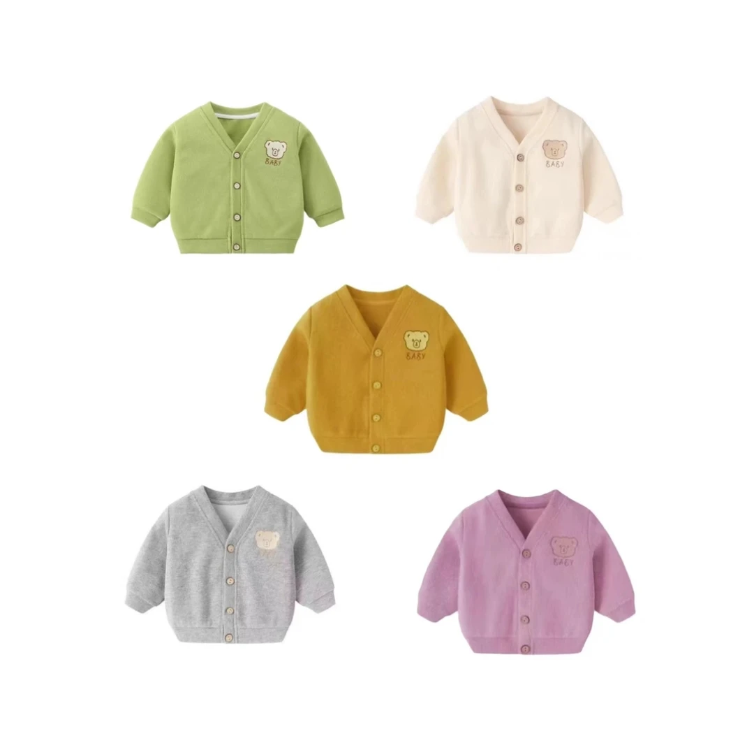 新款宝宝春秋婴幼儿薄款可爱刺绣小熊韩版洋气开衫外套