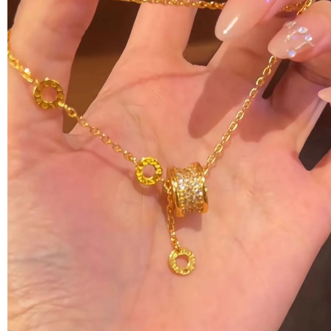 钛钢项链 满镶大蛮腰项链  KL