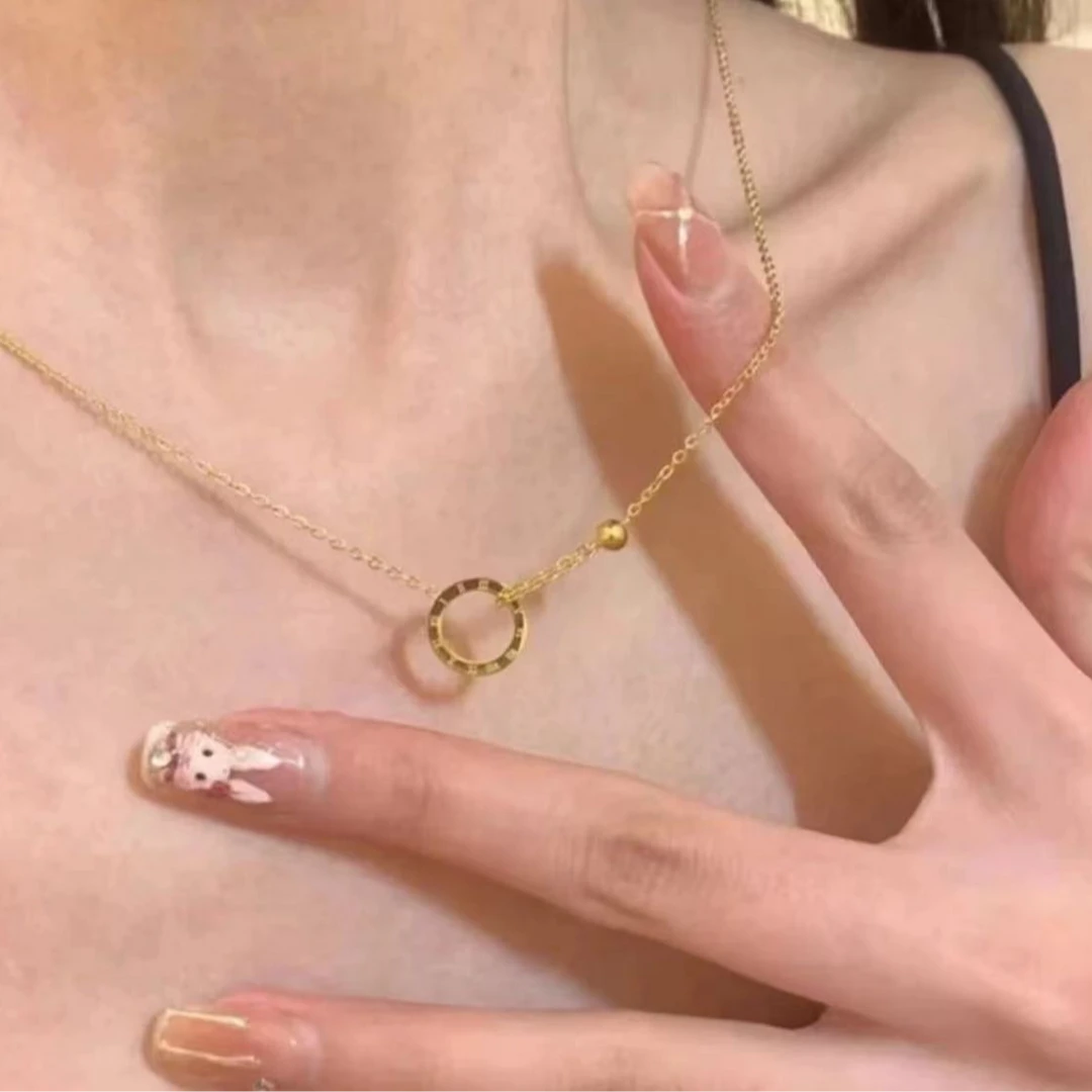 钛钢项链 极简罗马项链气质轻奢时尚百搭