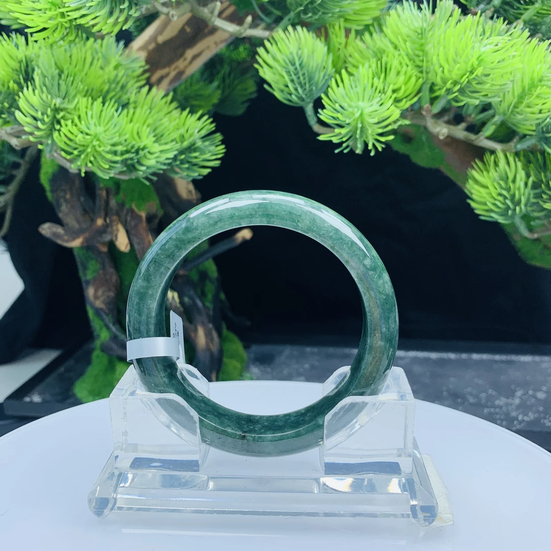 58【刀客砍价王】芊芊-天然缅甸A货翡翠手镯 (微瑕)   MD1