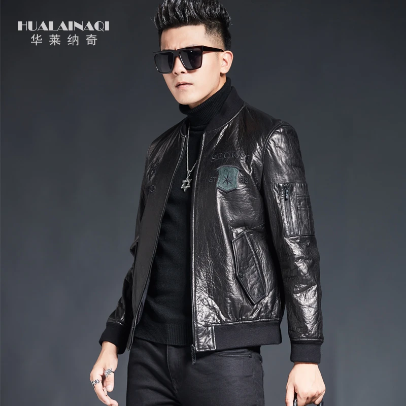海宁高档真皮皮衣男正品绵羊皮休闲皮夹克外套2025新款爆款春秋