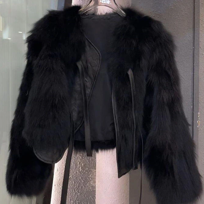 女装毛外套时尚网红款大码秋冬小个子气质短款加厚毛毛外套春秋款