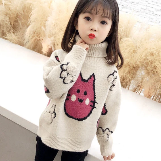 【小扬哥推荐】秋冬季新款女童高领毛衣加厚保暖衣女孩中大童宽松