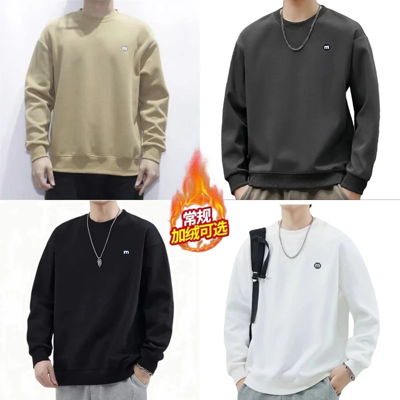 2023秋冬重磅棉卫衣加绒男士国潮风春装圆领卫衣宽松闲男女透气