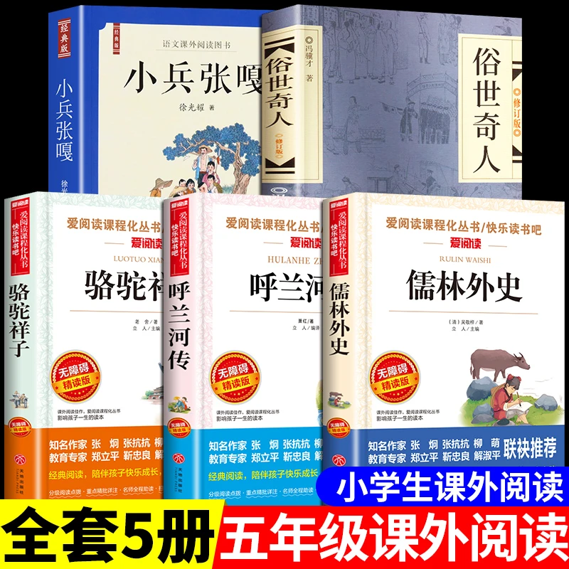 【龙图】全套5册 五年级下册课外书必读的正版书目小兵张嘎徐光耀