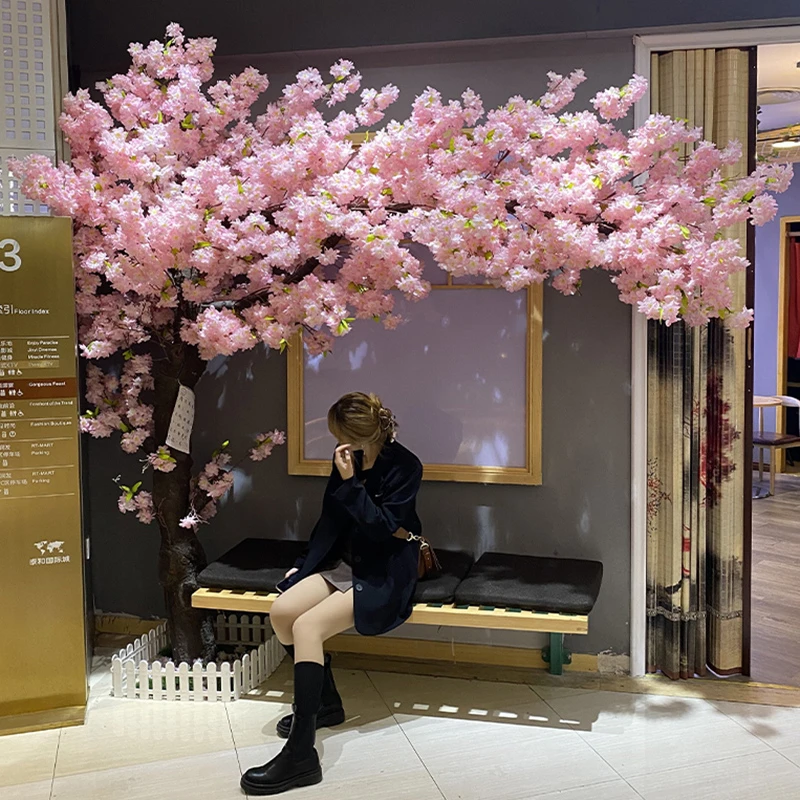 樱花树桃花树假树大型许愿树新年装造景饰节日树酒店大堂公司摆设