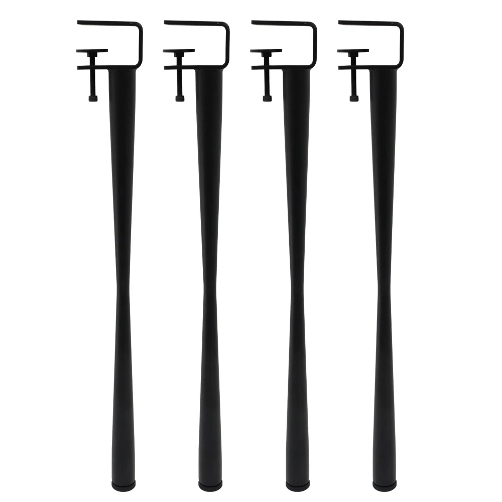 书桌铁艺免打孔小蛮腰桌腿支架书桌脚架支撑架金属茶几腿高脚F夹