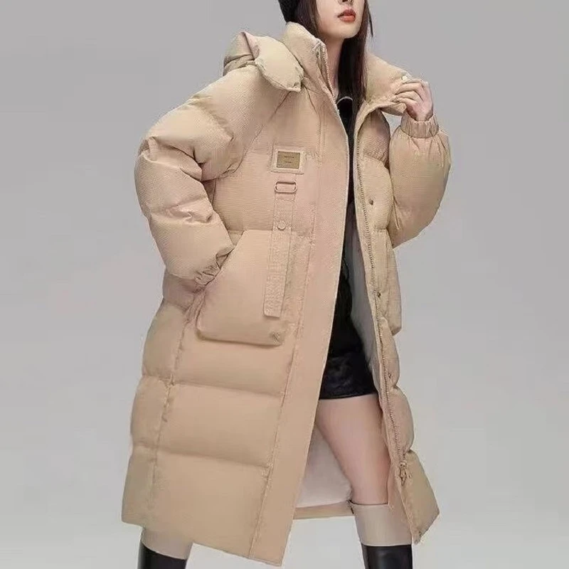 2024冬季新款中长款棉服加厚时尚宽松加厚韩版保暖外套防风