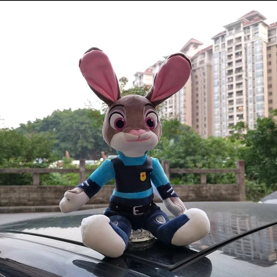 朱迪兔子警官汽车车顶车尾挂件玩偶装饰电动车mini车身趣味公仔贴