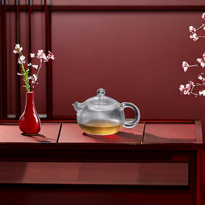 水晶西施200ML水晶手工雕刻原矿水晶工一体制作高端中式茶器茶壶