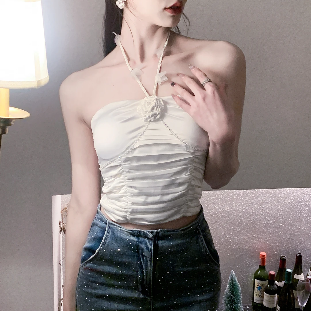 余潇潇【夜宴玫瑰】纯欲性感辣妹装甜辣吊带气质修身背心2025