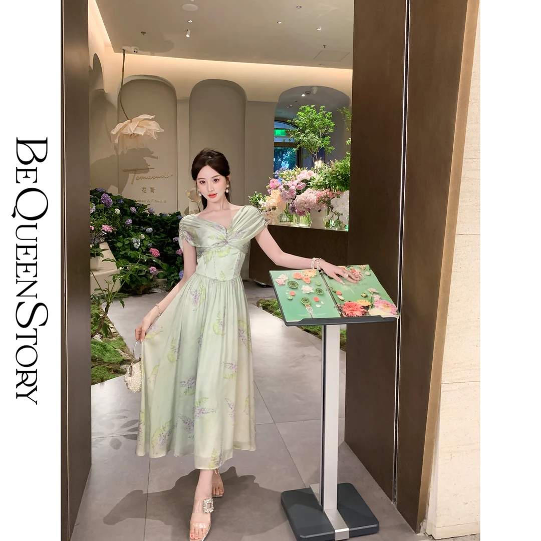 余潇潇【邂逅苏尔曼】时尚气质精致收腰连衣裙2025夏季新款