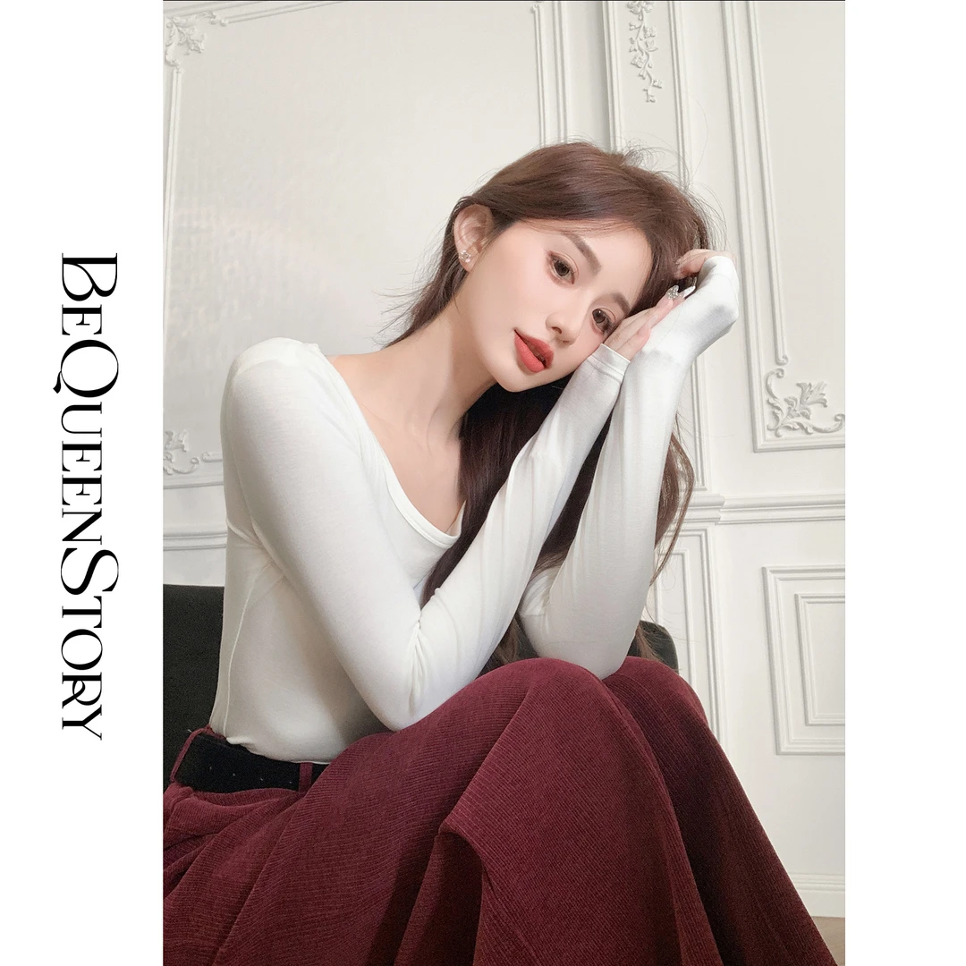 余潇潇【美体公式】入秋百搭洋气修身显瘦弹力长袖打底衫上衣