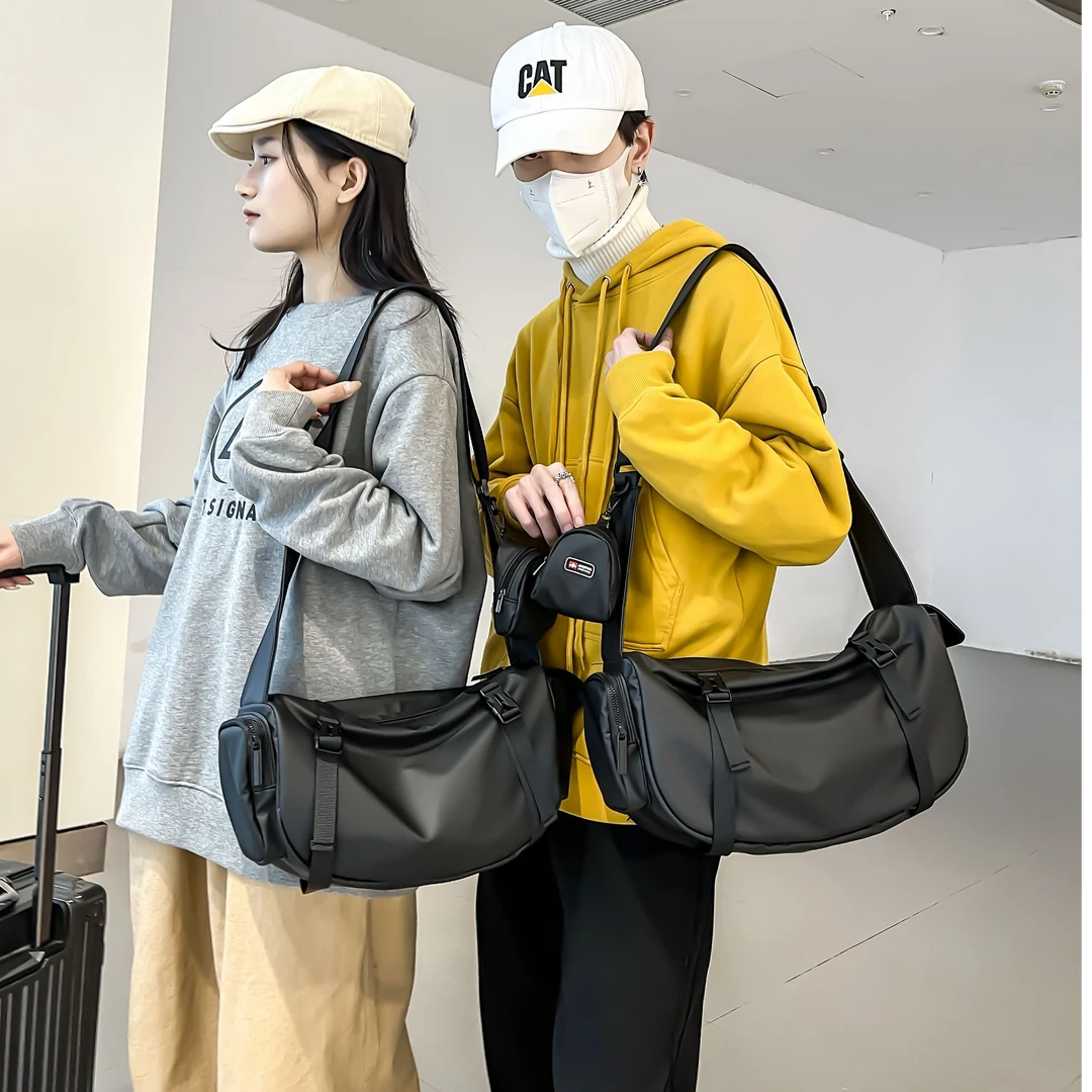 2024新款单肩斜挎包女韩版INS潮流休闲包袋旅行包工装包男骑行包