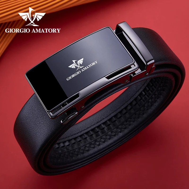 GIORGIO AMATORY皮带男真皮自动扣牛皮男士裤腰带送生日礼物实用
