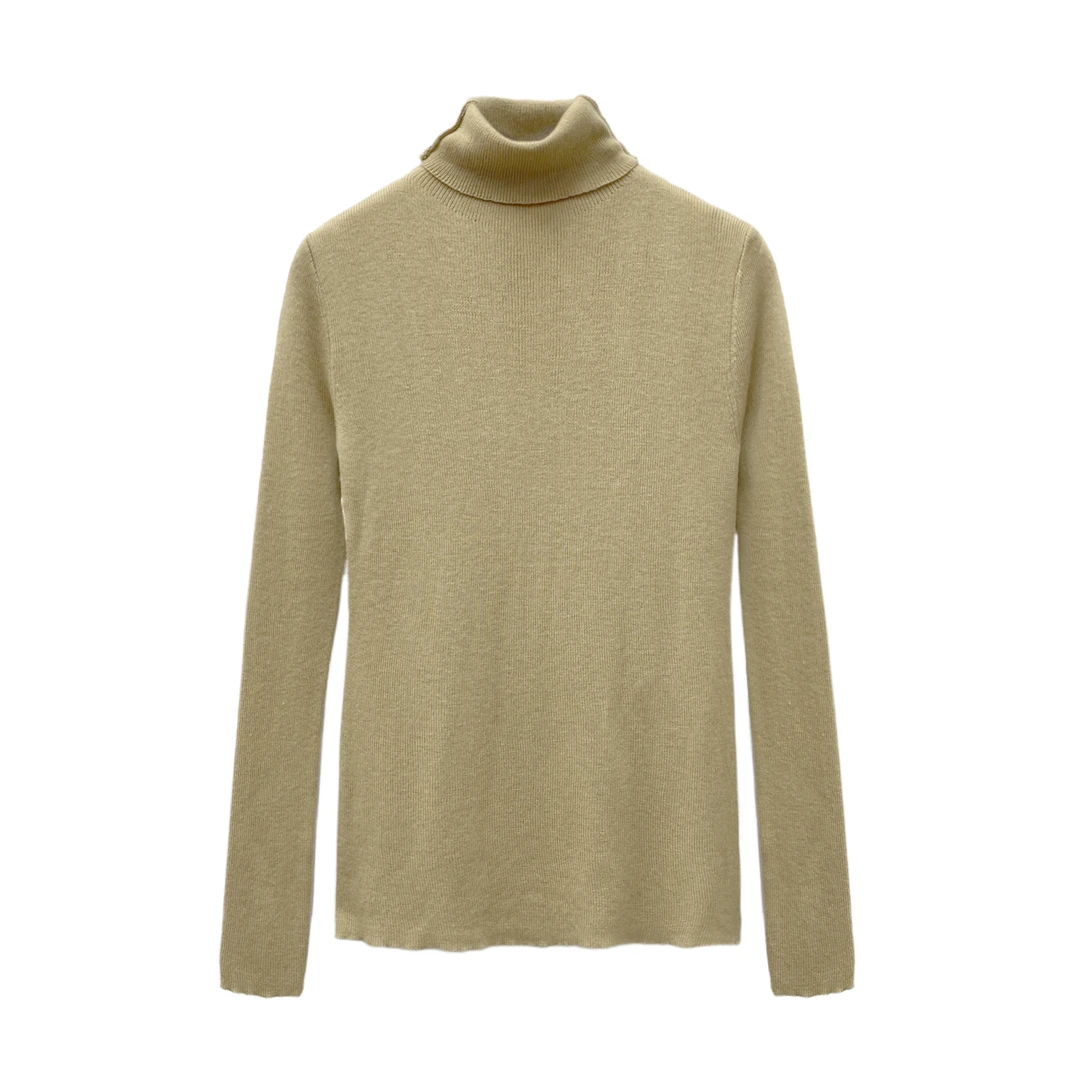 高领简约针织毛衫小众气质百搭长袖内搭打底毛衣 W3577