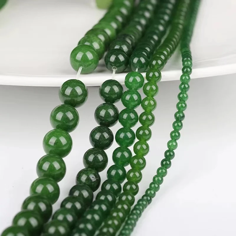 散珠孔雀绿圆珠子14mmdiy配饰手链绿色半成品珠子