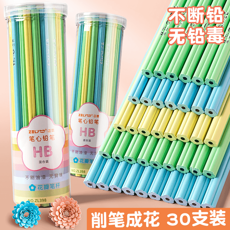 瓜子J/【铅笔小学生专用HB】儿童练字笔带橡皮擦三角杆考试涂卡笔