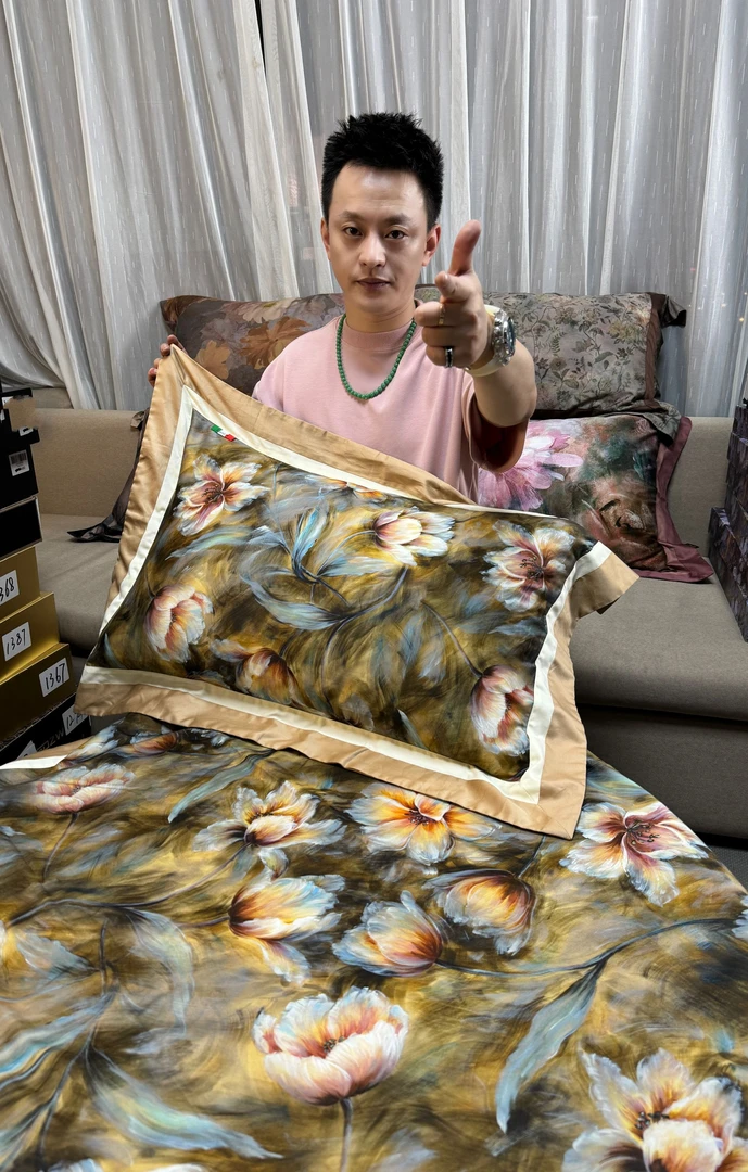 老宋精选-新款四季全棉【秋意浓】数码印花 八枚缎工艺 四件套-1450