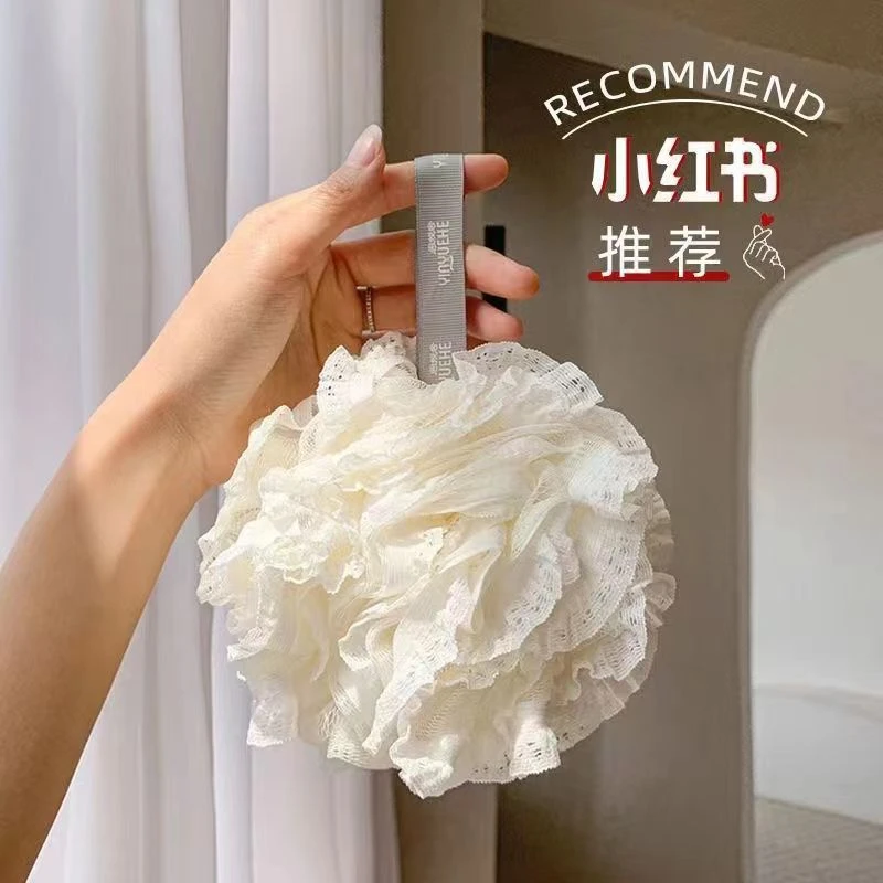 高档蕾丝沐浴球大号花球浴花身体清洁舒适高颜值方便去污洗澡泡澡