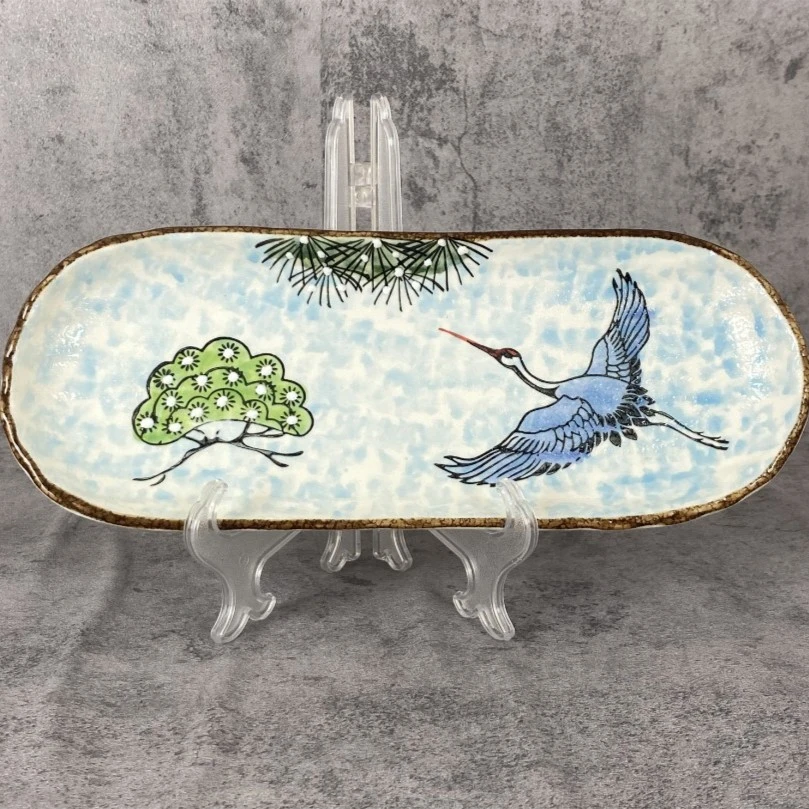 A106陶瓷12英寸手绘椭圆寿司盘