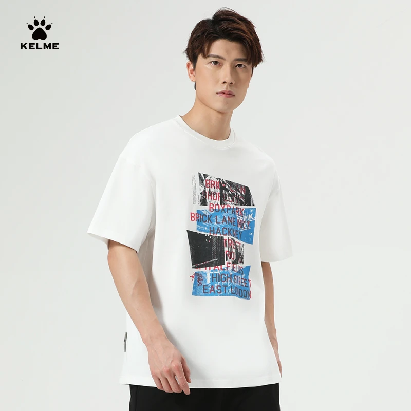 KELME卡尔美精选短袖T恤年圆领宽松套头短袖百搭时尚休闲上衣