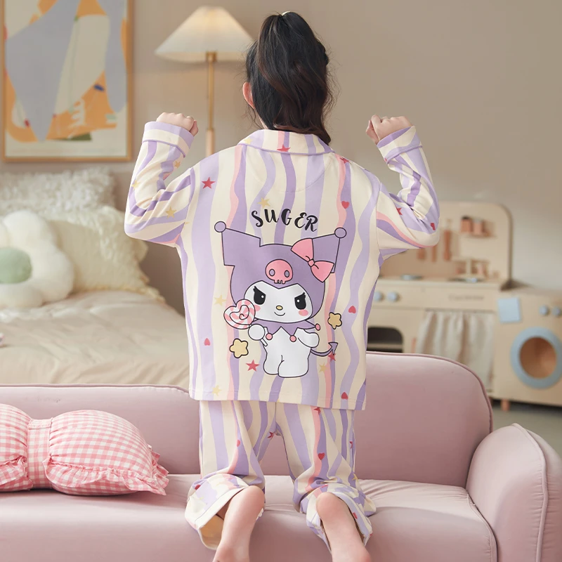 bejirog/北极绒小女孩纯棉长袖时尚可爱风春秋季中学生睡衣两件套