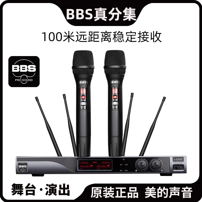 BBS U5300D真分集无线话筒一拖二专业舞台演出远距离麦克风U8800