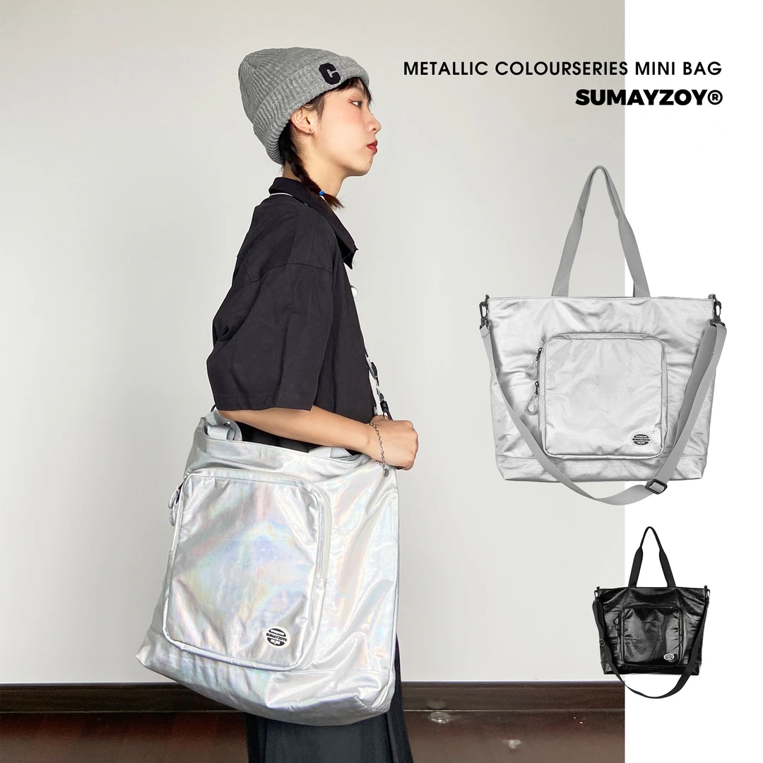 SUMAYZOY旅行袋小众设计反光银色健身包