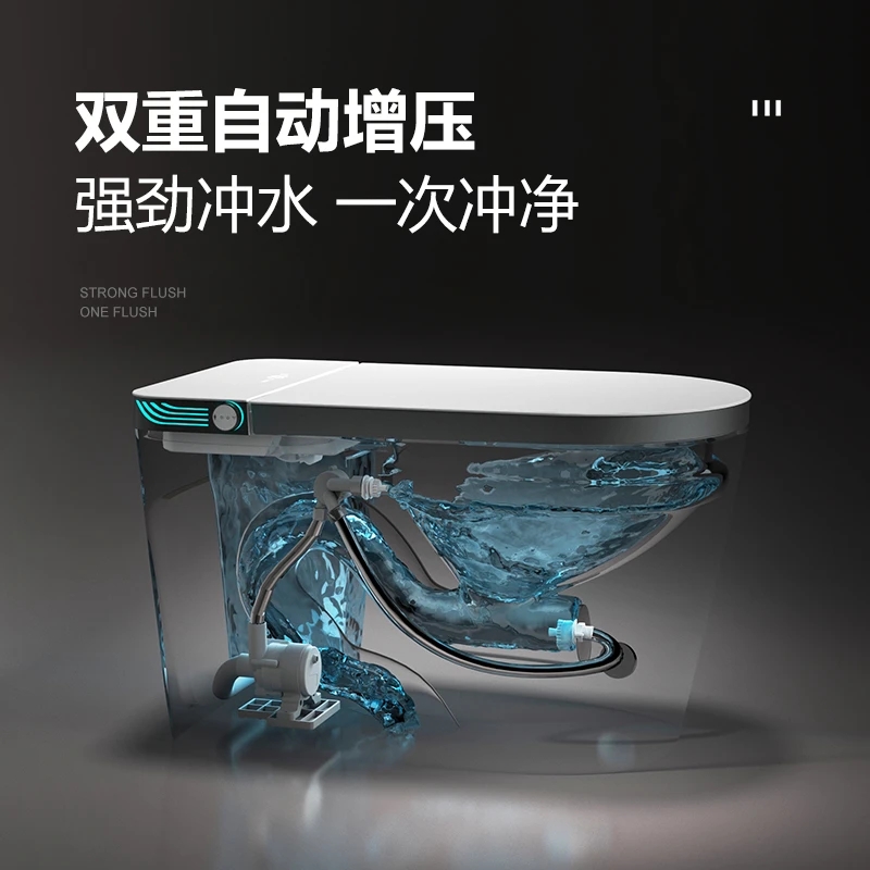 智能马桶全自动感应陶瓷一体式杀菌加热座圈语音清洗通用座便