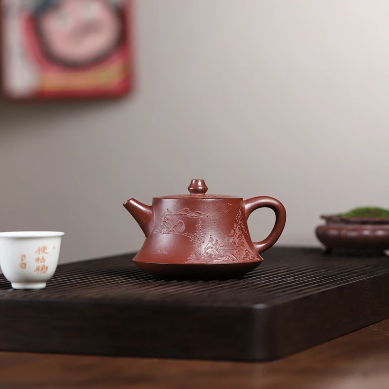 宏运紫砂宜兴原矿紫砂底槽清柱础壶240C